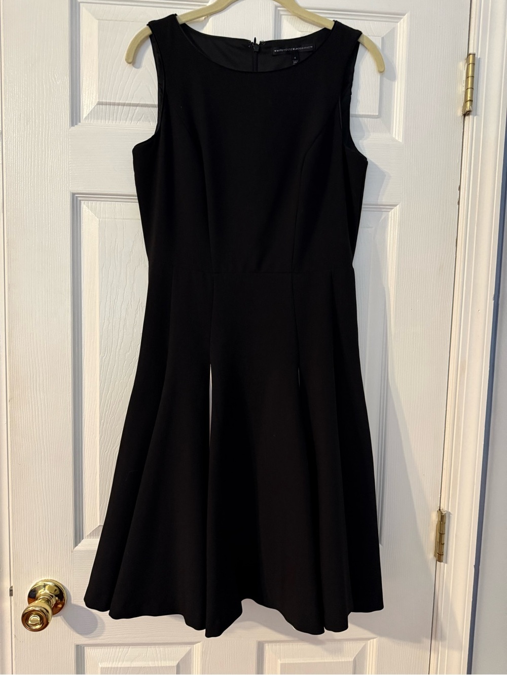 White House Black Market Black Sleeveless Midi Fit-and-Flare Dress